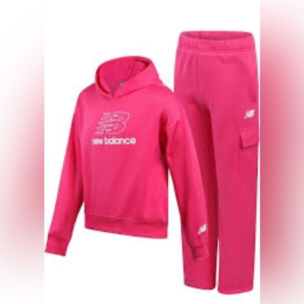 New Balance Baby Girl Vibrant Pink Hoodie & Sweatpants Set, 24M, NWT